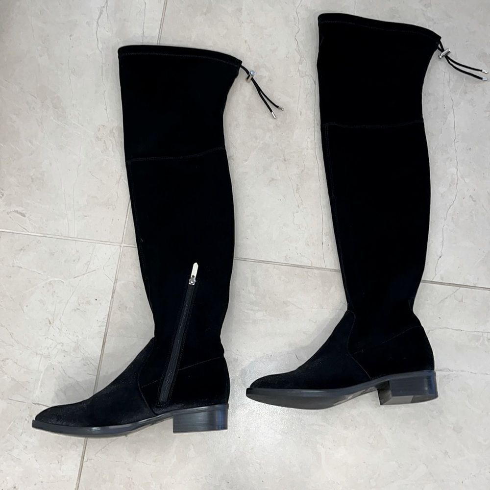 Sam Edelman Black Paloma Thigh High Boots | Size 8. Black Velour material